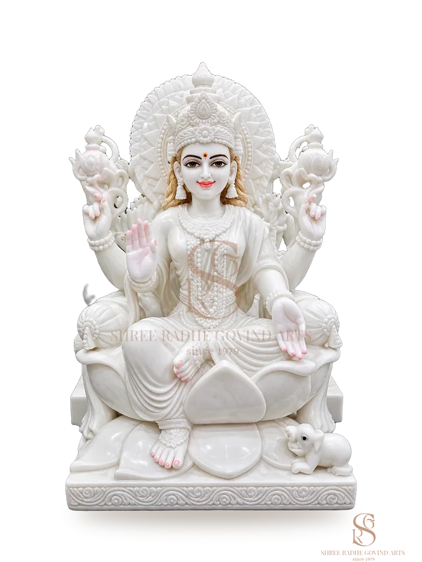 Lakshmi Maa moorti in white marble