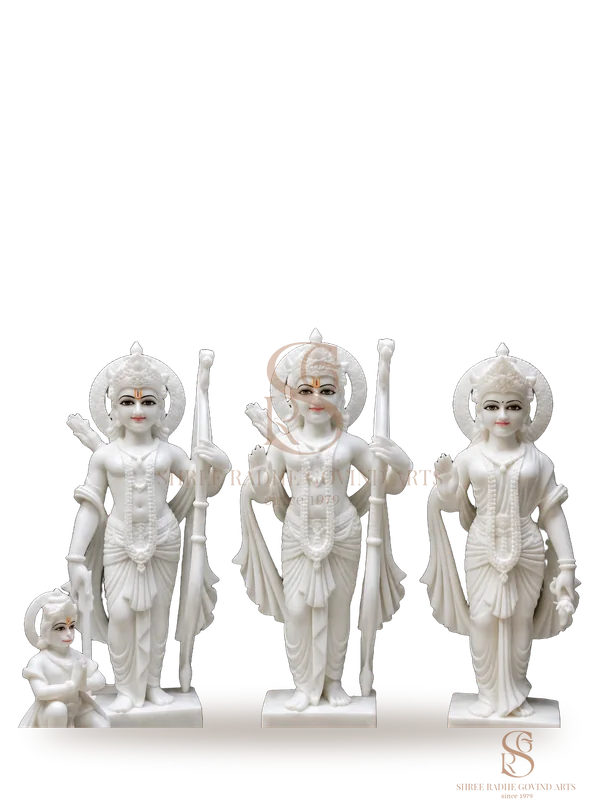 Ram Darbar moorti in white marble