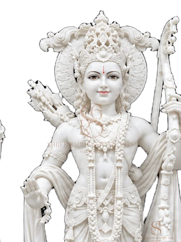 Close-up of the face and crown of the Ram Lakshman Sita
